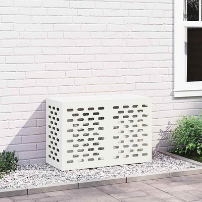 vidaXL Покритие за климатик Бяло 90 x 40 x 60 см Стомана (865891)