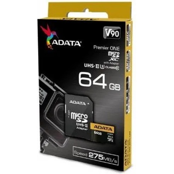 ADATA microSDXC Premier ONE 64GB C10/U3/V90 AUSDX64GUII3CL10-CA1