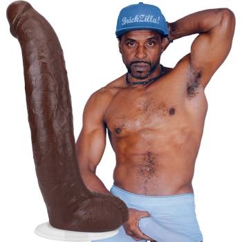 Image 1 of Doc Johnson Brickzilla Realistic ULTRASKYN Dildo 13"/33cm Chocolate