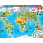 Educa Пъзел Educa от 150 части - Световна карта със забележителности (EDU18116) - ozone
