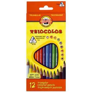 KOH-I-NOOR Комплект цветни моливи, триъгълни, KOH-I-NOOR "Triocolor 3132/12", 12 различни цвята (7140104001)