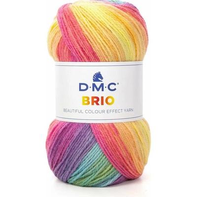 DMC Brio vícebarevná příze, 100 g, odstín 408 žlutá, růžová, tyrkysová, fialová