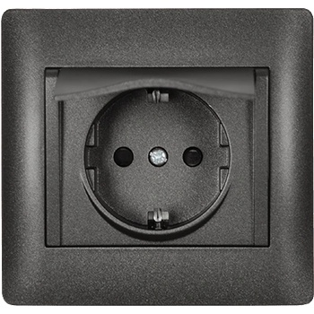 ELMARK Rhyme КОНТАКТ ШУКО С КАПАК ГРАФИТ МЕТАЛИК (11215c)