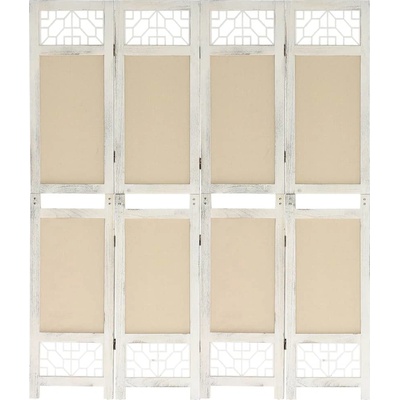 zahrada-XL 4dílný paraván krémový 140 x 165 cm textil
