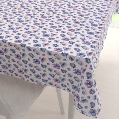 Biante Dekorační obdélníkový ubrus Porto PRT-024 Modré okvětní lístky na bílém 130x220 cm