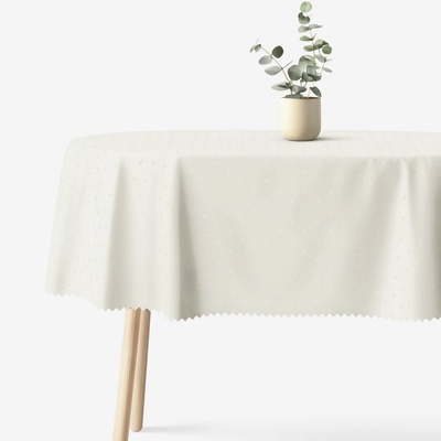 Goldea sviatočný oválny teflónový obrus smotanový s lesklými obdĺžnikmi 120x200cm
