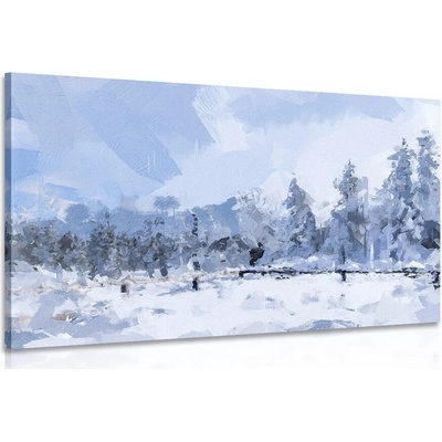 Obraz nadílka sněhu v lese - 90x60