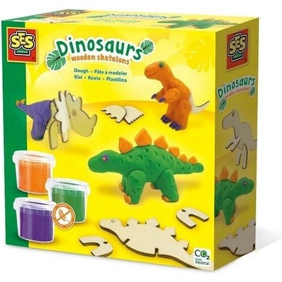 SES Modelovací hmota dřevění dinosauři