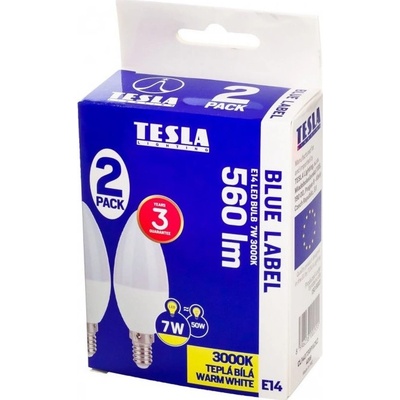 Tesla CANDLE sviečka, E14, 7W, teplá biela