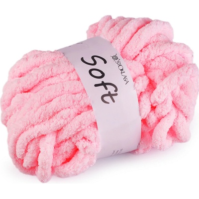 Pletací příze žinylková Soft 250 g růžová sv. 1 ks