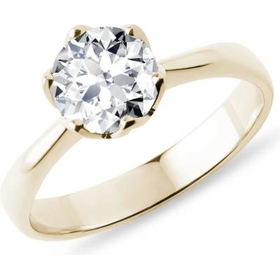 KLENOTA Prsteň Flower zo žltého zlata s diamantom R0874753