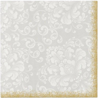 PAW ubrousky Airlaid L Rococo White 40x40cm