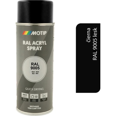 Motip Acryl 400 ml RAL 9005 lesk