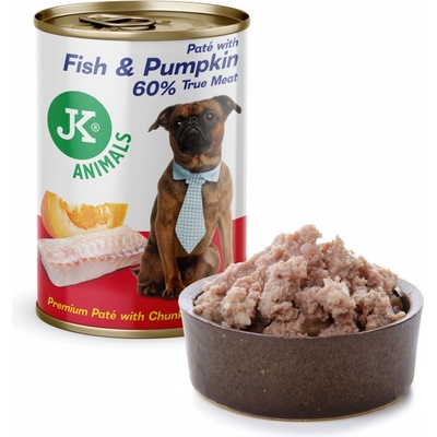 JK ANIMALS Adult Premium Paté Fish & Pumpkin with Chunks 400 g