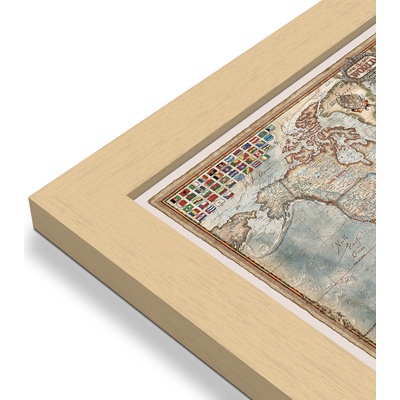 RayWorld Svět - nástěnná mapa Ray World Executive 136 x 92 cm Varianta: mapa v dřevěném rámu, Provedení: Pegi přírodní