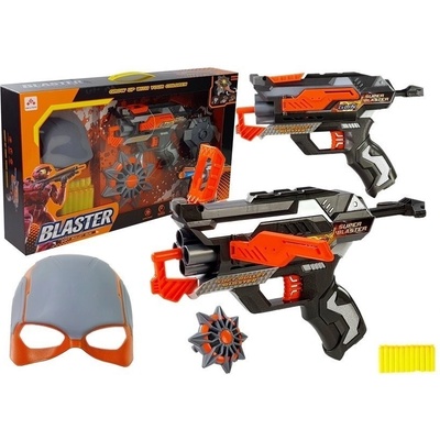 LEAN Toys Pistole na pěnové náboje s maskou
