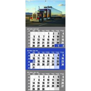 REALSYSTEM Календар за спедитори realsystem, 1 блок, 3 месеца, син, „Камион 2027, 6061-44 (6061-44)