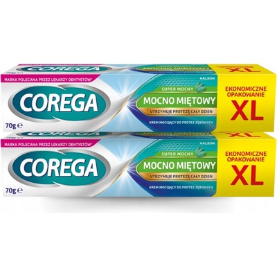 Corega fixační krém na zubní protézy Super Strong 2 x 70 g