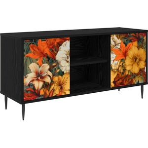 vidaXL ТВ шкаф GENNEP 102 x 33 x 51 см Черен дъб Инженерна дървесина (8007055)