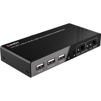 Image 1 of Lindy LINDY 2 портов KVM суич HDMI 4K60, USB 2.0 & Audio (32809)