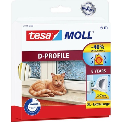Tesa D-Profil Tesamoll 05393-00100-01 Tesniaca páska 6 m x 9 mm biela
