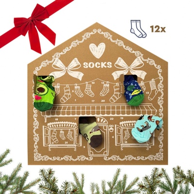 Adventný kalendár 12x detský ponožky Dedoles (24DXV2) 23/26