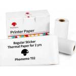 Phomemo Paper White Self Adhesive Insert Insert 3x Roll for Phomemo T02/M02 PRO/M02X/Q12-RMS2