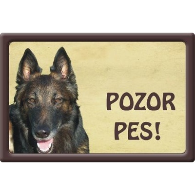 Plechová psí cedule, Belgický ovčák, Pozor pes