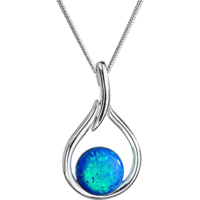 Pavona Stříbrný se syntetickým opálem modrá kapka 12045.3 Blue Opal – Zboží Dáma