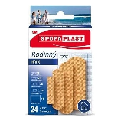 3M Spofaplast č.603 Náplasti Rodinný mix 24 ks