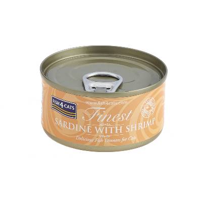 FISH4CATS Konzerva pre mačky Finest sardinka s krevetami 70 g