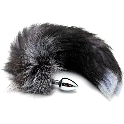 Alive Black and White Fox Tail Anal Pleasure S