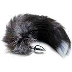 Alive Black and White Fox Tail Anal Pleasure S