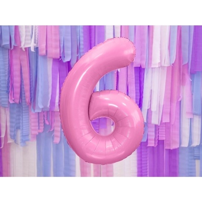 Party Deco FB1P 6 081 Fóliový balón Číslo ružový 86cm 6