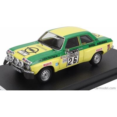 Trofeu Opel Ascona 1.9 Sr night Version N 26 Rally Rac Lombard 1973 Walter Rohrl Jochen Berger Zelená Žlutá 1:43