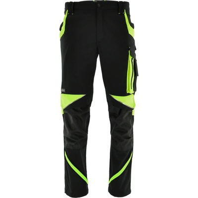 Sara Workwear Strečové kalhoty Neoflex černé žluté