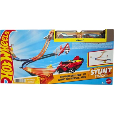 Mattel Hot Wheels Dráha pro autíčka Dvojitý sjezd + 2 autíčka