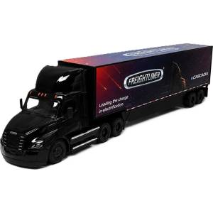 Kinsmart Детска играчка Kinsmart - Метален камион Freightliner eCascadia с контейнер, 1: 62, черен (52066)