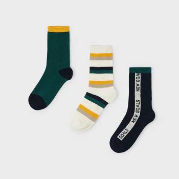 Mayoral Сет 3 чифта чорапи "final score" в зелен цвят за мини момче Майорал