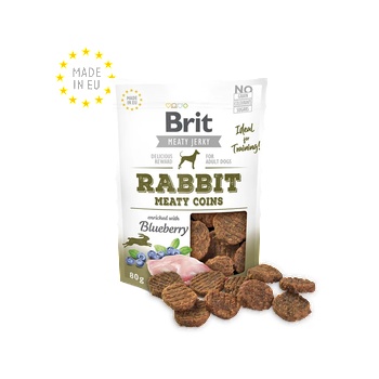 Image 1 of Brit Meat Jerky Snack - Rabbit Meaty coins-85% истинско пиле и заек, 80гр