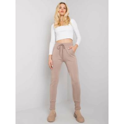 Sweatpants-RV-DR-7358.06P-dark beige krémová RUE PARIS