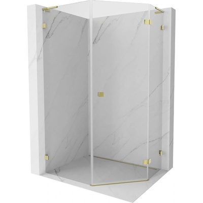 Mexen Lunar L петостранна душ кабина с отваряща се врата, дясна 80 x 100 см, прозрачна, златна - 831L-080P-100L-50-00-P (831L-080P-100L-50-00-P)