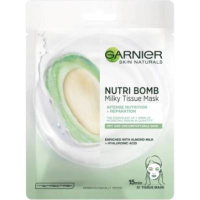 Garnier Skin Naturals Nutri Bomb Almond Milk + Hyaluronic Acid Маски за лице 1pcs