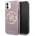 GUESS Circle Glitter 4G Case - дизайнерски кейс с висока защита за iPhone 11 (розов)