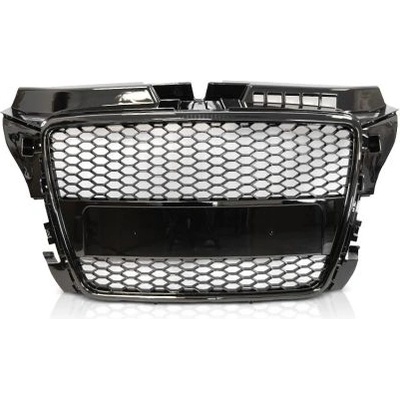 Решетка с поставка за емблема за Audi A3 (2008-2013) - RS-Look Черна
