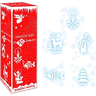 Vánoční sníh s 10 šablonami sprej 150 ml