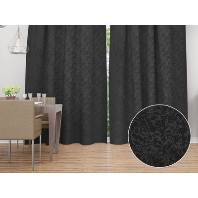 Biante Dekorační závěs TF-098 Venezia černý - š. 300 cm 300x180 cm – Zboží Mobilmania