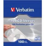 Verbatim 49976 хартиени калъфи за CD дискове, с прозорче, 100 бр. , бели (49976)
