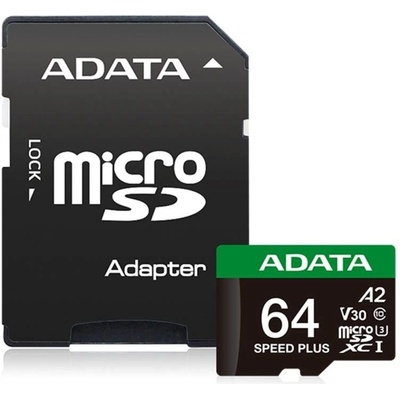 Adata 64GB MicroSDXC UD64GUI3V30A2SP-RA1