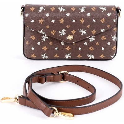 David Jones malá pevná tmavěcrossbody kabelka CM6120 hnědá